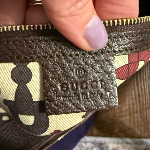 VINTAGE Gucci Brown Leather Shoulder Bag with Bamboo Handles - Picture 10 of 16